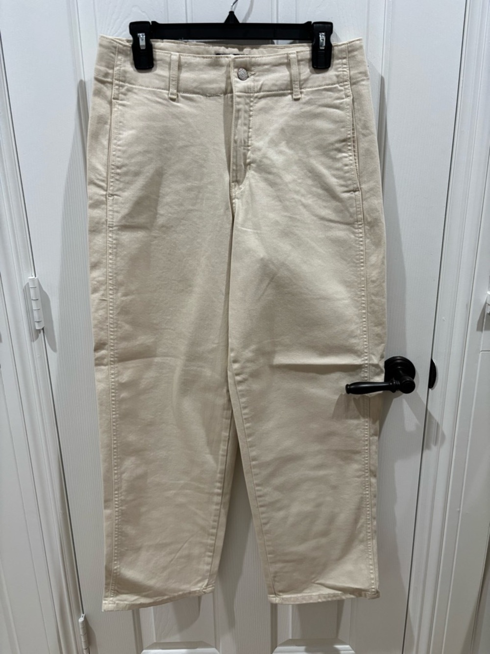 Banana Republic Cream Straight-Leg Chinos